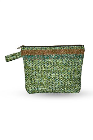 Large Mosaic pouch with colorful geometric patterns for summer