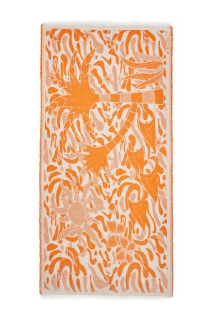 Bright orange Phoenix beach towel for summer adventures