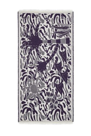 Soft and absorbent purple Phoenix beach towel for summer