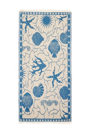 Marilyn Blue patterned beach towel by Selini Collections